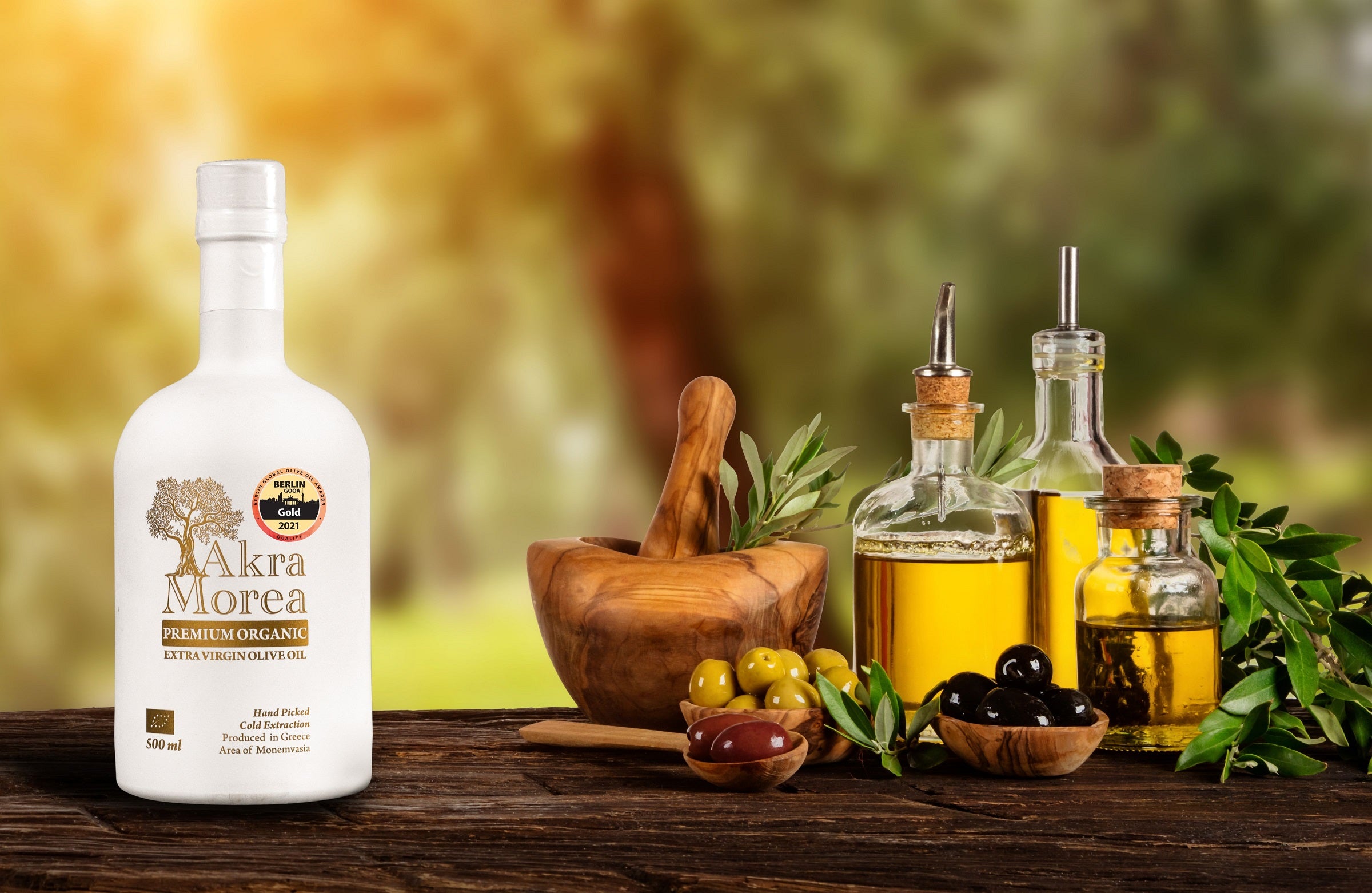 Premium Organic Extra Virgin Olive Oil 500ml - Akra Morea Olive Oil